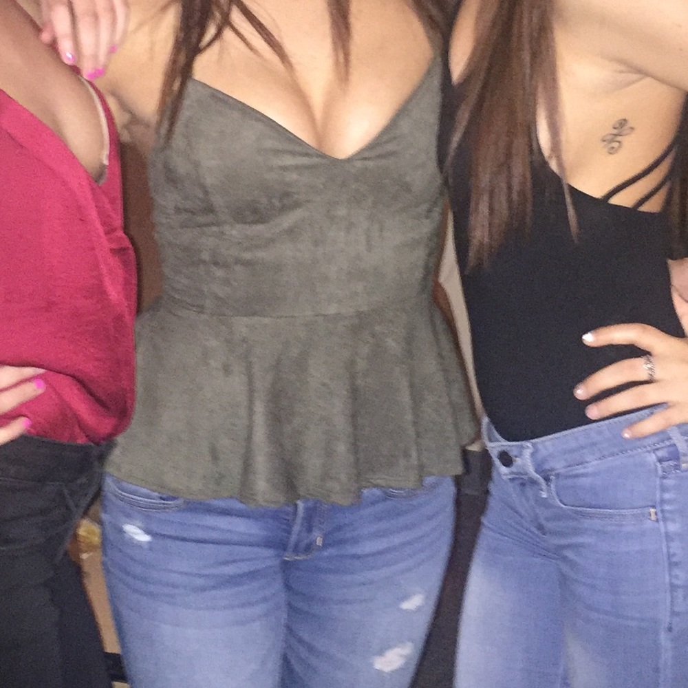 Cross back peplum top